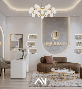 Trang trí vách cong spa: giải pháp thẩm mỹ sang trọng