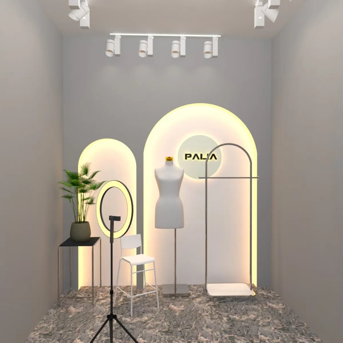 Thi công vách livestream trang trí shop trang trí khu vực TPHCM